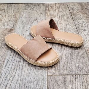 NWOT Old Navy Tan Espadrille Slides Girl's Size 6